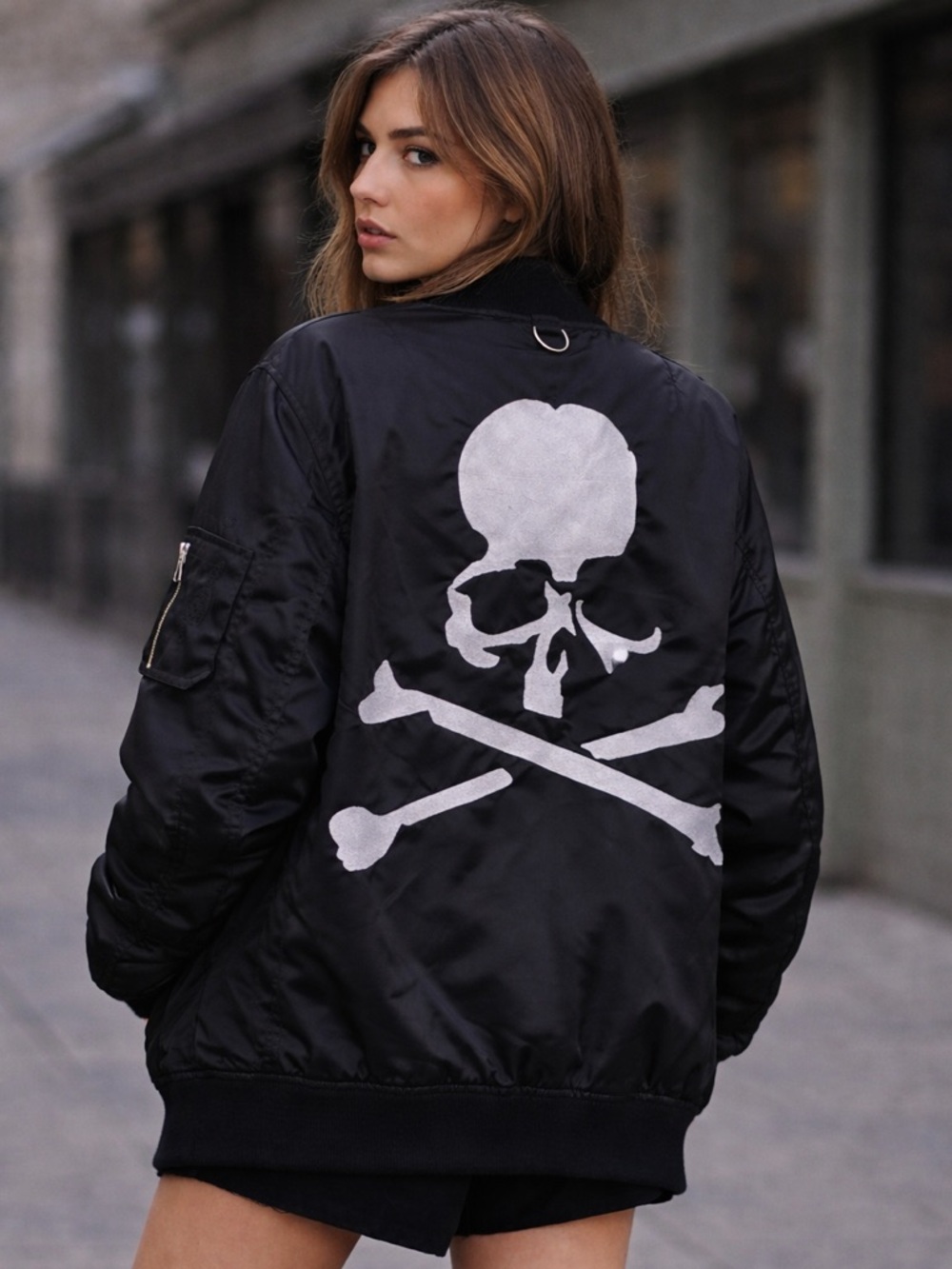 Mastermind World | Silk-Lined MA-1 Bomber Jacket | Cashmere Rib | Japan Made
